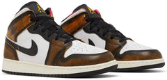 Jordan 1 Mid SE Orange Wear Away (GS)