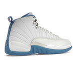 Jordan 12 Retro Melo White/University Blue-Metallic Silver Sneakers