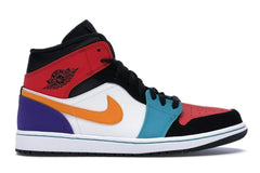 Jordan 1 Mid Bred Multi-Color Sneakers (554724-125)