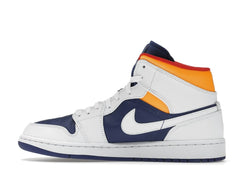 Jordan 1 Mid Royal Blue Laser Orange Sneakers – 554724-131