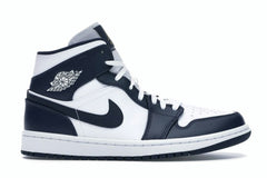 Air Jordan 1 Mid White Metallic Gold Obsidian (554724-174)