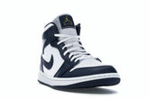 Air Jordan 1 Mid White Metallic Gold Obsidian (554724-174)