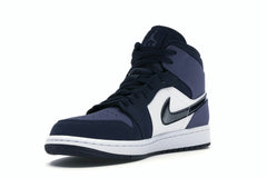 Jordan 1 Mid Obsidian Sanded Purple Sneakers (554724-445)