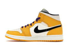 Jordan 1 Mid SE Lakers (852542-700) – University Gold/Black/Pale Ivory/Court Purple/Sail