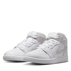 Air Jordan 1 Mid SE (GS) - White/Field Silver