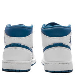 Air Jordan 1 Mid SE - White/Industrial Blue/Sail