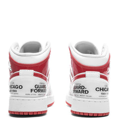 Air Jordan 1 Mid SS (GS) - White/University Red