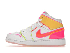 Air Jordan 1 Mid Edge Glow (GS) White/Hyper Crimson/Pink Blast CV4611-100