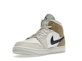 Air Jordan 1 Mid Tan Suede DO6726-100 White Team Red Khaki Blue Void Sneakers