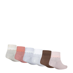 6 Pack Small Fold Over Ankle Sock