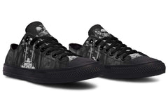 Motorbike Skull Black Lowtop Sneaker