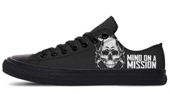 “Mind On The Mission” Skull Black Lowtop Sneaker