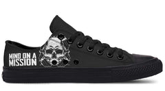 “Mind On The Mission” Skull Black Lowtop Sneaker