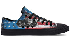 Dumbbell with American Flag Black Lowtop Sneaker