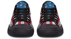 Dumbbell with American Flag Black Lowtop Sneaker