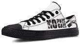 “No Pain No Gain” White Black Lowtop Sneaker