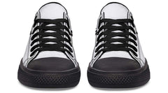 “No Pain No Gain” White Black Lowtop Sneaker
