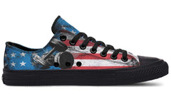 Grunged Pattern Dumbbell Black Lowtop Sneaker