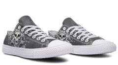 Lady Skull Gym Tattoo White Lowtop Sneaker