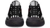 Black and White American Flag with Dumbbell Lowtop Sneaker