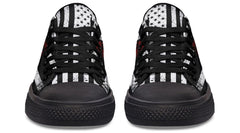 Black and White American Flag with Dumbbell Lowtop Sneaker