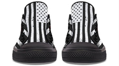 Black and White American Flag with Dumbbell Lowtop Sneaker