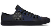 “No Pain No Gain” Blue Pattern Black Lowtop Sneaker