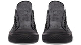 “No Pain No Gain” Gray Pattern Black Lowtop Sneaker