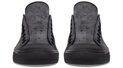 “No Pain No Gain” Gray Pattern Black Lowtop Sneaker