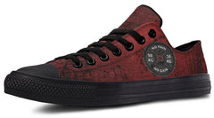 “No Pain No Gain” Red Pattern Black Lowtop Sneaker