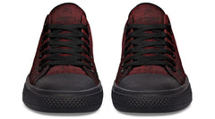 “No Pain No Gain” Red Pattern Black Lowtop Sneaker