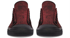 “No Pain No Gain” Red Pattern Black Lowtop Sneaker