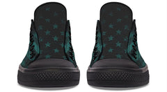 “No Pain No Gain” American Flag Green Pattern Black Lowtop Sneaker