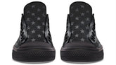 “No Pain No Gain” B&W Pattern Black Lowtop Sneaker