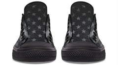 “No Pain No Gain” B&W Pattern Black Lowtop Sneaker