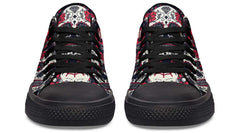 Mexican Skull Pattern Black Lowtop Sneaker
