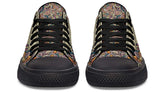 Day Of Dead Skull Pattern Black Lowtop Sneaker