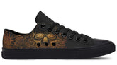 Gold Foil Skull Pattern (No Label Print) Black Lowtop Sneaker
