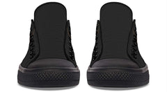 Gold Foil Skull Pattern (No Label Print) Black Lowtop Sneaker