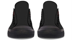 Butterfly Rose And Skull Black Lowtop Sneaker