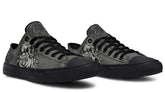 Mandala Skull Pattern Black Lowtop Sneaker