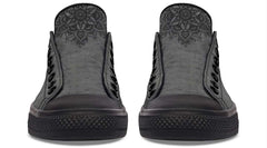 Mandala Skull Pattern Black Lowtop Sneaker