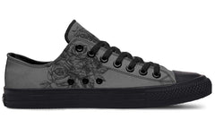 Moth and Rose Black Lowtop Sneaker