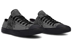 Moth and Rose Black Lowtop Sneaker