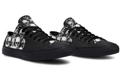 Full of Skull Pattern Black Lowtop Sneaker
