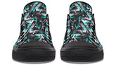 Cyan Polygon Pattern Black Lowtop Sneaker