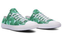 Green Camo Pattern White Lowtop Sneaker