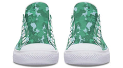 Green Camo Pattern White Lowtop Sneaker