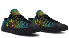 Green and Yellow Color Skull Hippie Pattern Lowtop Sneaker
