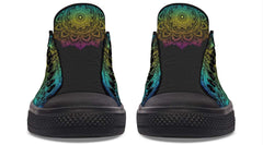 Green and Yellow Color Skull Hippie Pattern Lowtop Sneaker